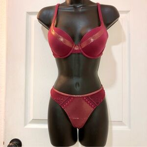 Victoria's Secret Red Bra and Panty Set